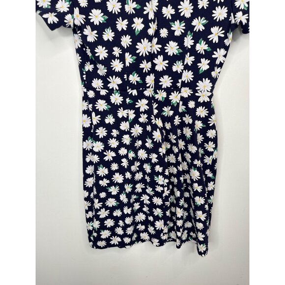 Old Navy Dress Womens Size S Daisy Flower Floral Navy Blue Short Sleeve Mini - Picture 8 of 11